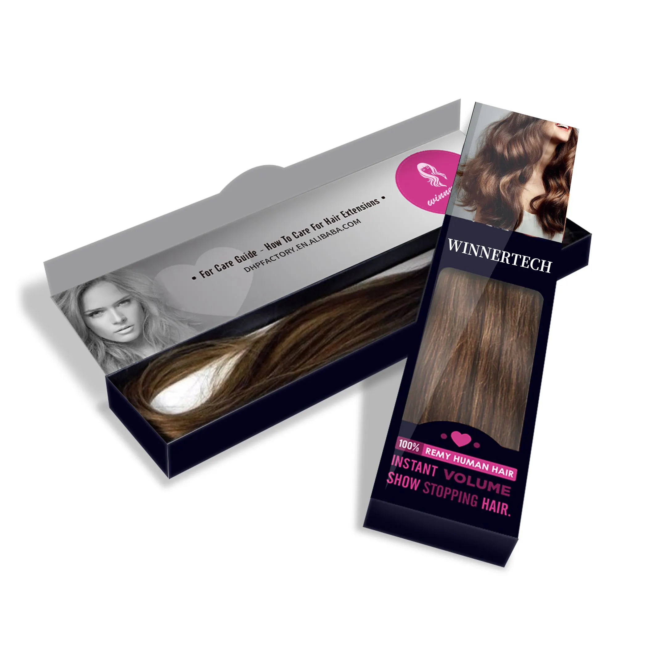 Parrucca intrecciata con etichetta privata all'ingrosso scatole per capelli vergini imballaggio per l'estensione del tessuto confezione per capelli con scatola di carta con Logo personalizzato