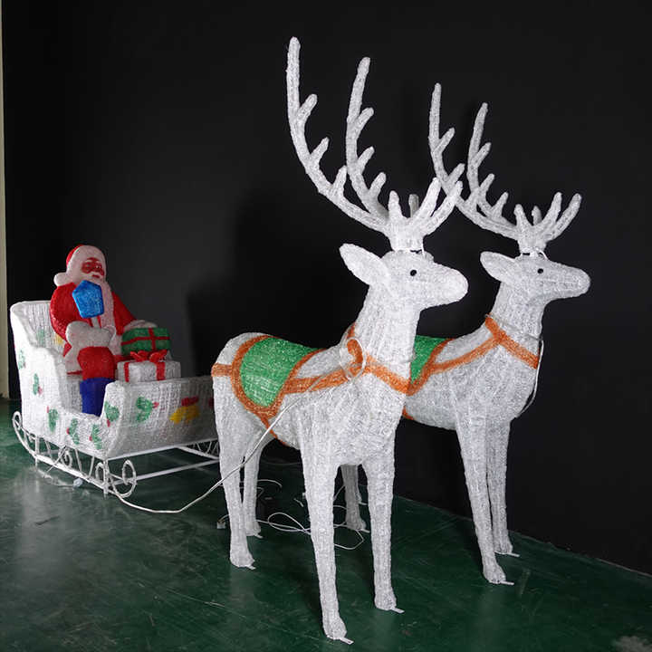 Life Size Santa Sleigh with Reindeer - Outdoor Christmas Decor