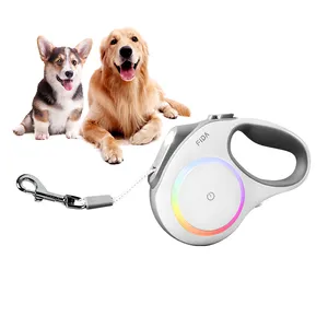 Luxury Retractable Dog Leash with LED Light Bright New Design Adjustable lock Automatic Durable Pet Dog Leash Lead