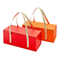 Emballage en carton portable personnalisé à deux niveaux, boîtes en papier à rabat magnétique empilables multicouches, boîte cadeau à double couche avec poignée