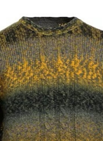 Fabricant de tricots ODM – Nouveau design de pull chaud d'hiver pour homme avec logo personnalisé sur le devant et fil mélangé dégradé