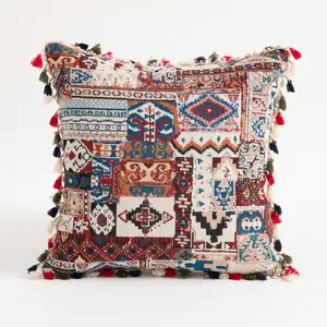 Polyester Vintage Pillows Home Decor, Decorative Throw Pillows,Exposed Zipper Cushion Cover