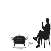 Brasero d'extérieur en acier pour bois avec grille de barbecue, fourni par l'usine