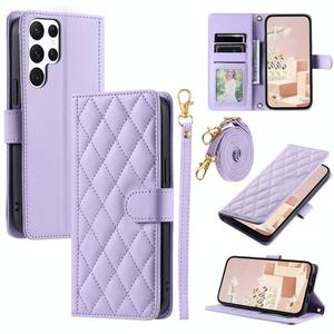 Factory Custom Luxus Sam S24 Ultra Brieftasche Cover Diamond Design Telefon hülle mit Hands ch laufe und Griff inklusive - Product Image 4