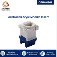Modul Keystone RJ45 8P8C Kategori 6 Betina Standar Australia, Sistem IDC Punch untuk Sistem Kabel Jaringan, Pelat Dinding, Faceplate