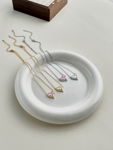 Servizio OEM ODM, Collana Halo in Argento 925 Placcato Oro con Gemma a Cuore Rosa ad Alta Saturazione, Prezzo all'Ingrosso, Personalizzazione con Etichetta Privata - Product Image 4