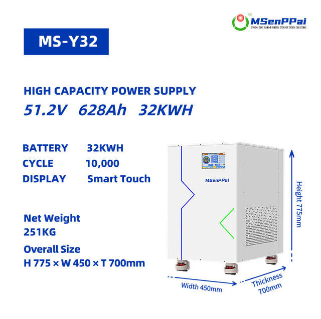 DDP EU Touch Control 20KWh 32KWh Battery Energy Storage System 628Ah Lithium Battery Mobile Plug and Play Backup for Home