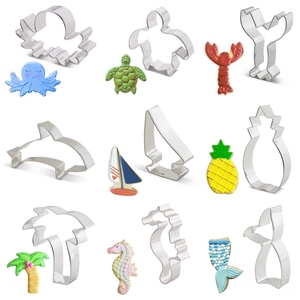 A tema oceanico nelle forme di tartaruga marina, coda di <span class=keywords><strong>sirena</strong></span>, polpo, uno stampino per biscotti in acciaio inossidabile a forma di veliero - Product Image 1