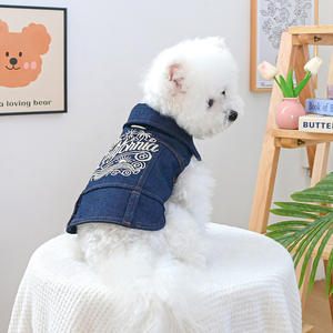 Luxus Hochwertige Auf Lager Winter Classic Style Golden <span class=keywords><strong>California</strong></span> Jeans jacke für Hunde Solide <span class=keywords><strong>PET</strong></span> Hunde kleidung - Product Image 3