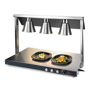 Scaldavivande in Acciaio Inox con 3 Lampade, Vassoio di Servizio per Ristoranti - Product Image 1