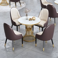 Ensemble table et chaises de salle à manger 2 places en fer, style nordique moderne, pour salon et mobilier de maison