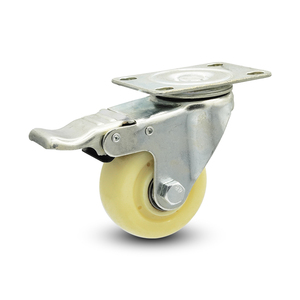 Personalizado Médio Branco <span class=keywords><strong>Nylon</strong></span> Roda Fundo Plano Mão Empurrar Reboque Carrinho Atividade Universal Rodízio Rodas <span class=keywords><strong>Nylon</strong></span> Industrial Roda - Product Image 4