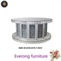 Table basse en miroir Offre Spéciale Crushed Diamond avec table d'appoint RGB Lights pour salon en gros