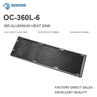 Radiateur en aluminium OCOCOO OC-360L-6 360 mm, interface 6 mm, 3 ventilateurs 120 mm, 12 canaux d'eau pour processeur, pour refroidissement liquide DIY PC