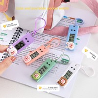 Jam elektronik Mini portabel kartun lucu Modern Quartz Punch-In Timer untuk siswa kelas ujian jadwal jam gantung kecil