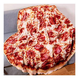 Couvertures drôles personnalisées, couverture en flanelle douce imprimée, pizza, omelette, toison pour enfants - Product Image 1
