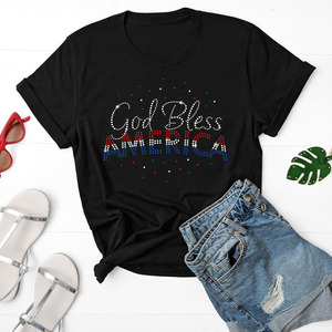 Custom Bling Crystal Designs Iron on God Bless Rhinestone Transferencia <span class=keywords><strong>de</strong></span> calor <span class=keywords><strong>para</strong></span> camisa Sombreros Sudaderas con capucha - Product Image 5