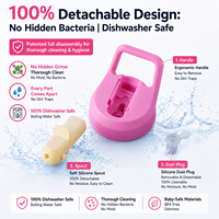 Bouteille de boisson sous vide portable en acier inoxydable de 15oz créative et mignonne de 450ml pour les voyages scolaires et le camping avec couvercles