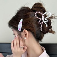En stock, pinces à cheveux en plastique carrées coréennes de 10 cm, papillon, mode, décoration quotidienne pour femmes, marque WENHUI, logo personnalisé