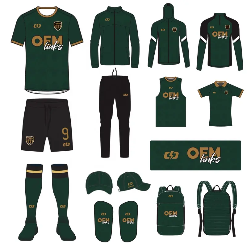 OEM Wholesale top Football Sportswear Uniform Club Team Soccer wear jersey shirts Kits soccer jerseys