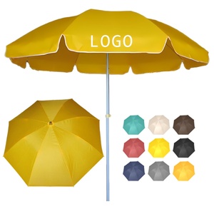Promotion Yellow Color High Quality Custom Commercial Print 2*2 Meters Beach Outdoor Big Umbrella Beach Umbrella Sunscreen - Product Image 2