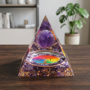 Pirámide de Orgón de Amatista de 50 mm, Hecha a Mano, Piedra Preciosa Curativa, Regalo, Venta al por Mayor - Product Image 2