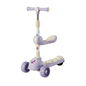 Trottinette Enfant 3-en-1 avec Musique et Lumières, Roues Clignotantes en PU, Siège, pour Garçons et Filles, Âge 3+, Approvisionnement Direct Usine - Product Image 1