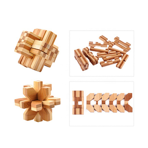 조기 교육 중국어 고전적인 <span class=keywords><strong>IQ</strong></span> 나무 자물쇠 퍼즐 두뇌 잠금 어린이를위한 교육용 나무 장난감 세트 - Product Image 3