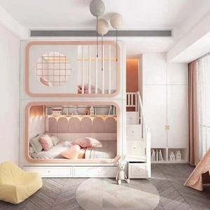 Lit superposé moderne en bois massif de haute qualité à deux étages avec tiroirs de rangement, durable, écologique, personnalisable, chambre d'enfant - Product Image 2