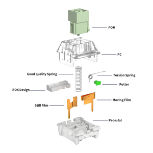 สวิตช์ Kailh Box Jade Green แบบ Light Force ให้เสียงคลิกคมชัด รองรับการเปลี่ยนร้อน (Hot-Swappable) ใช้ได้กับ MX สำหรับคีย์บอร์ดแบบกำหนดเองและคีย์บอร์ดเกมมิ่ง - Product Image 3