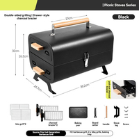 Barbecue au charbon de bois portable, pliable, robuste, durable et léger pour le camping, les pique-niques, la randonnée, la plage, les fêtes de plein air et les sorties en famille