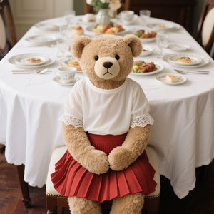 Ours de vente directe d'usine avec robe et un en ours en peluche personnalisé multicolore avec des vêtements ours en peluche bon marché avec robe - Product Image 1