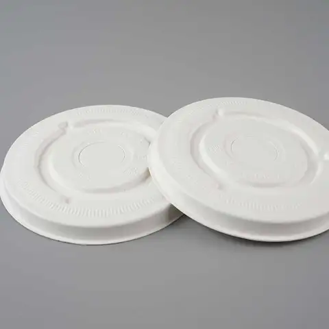 10 Oz Biodegradable Take Away Paper Cup Lid Plug 80mm Disposable Coffee Cups Dome Lids