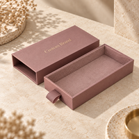 Boîte coulissante de luxe en carton rigide personnalisée avec ruban et cordon, emballage de type tiroir pour cadeaux