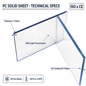 Prix d'usine – Plaque de <span class=keywords><strong>polycarbonate</strong></span> massif transparente 6 mm 8 mm <span class=keywords><strong>pour</strong></span> couverture de <span class=keywords><strong>toit</strong></span> de <span class=keywords><strong>véranda</strong></span>, auvent extérieur, plaque de toiture <span class=keywords><strong>en</strong></span> <span class=keywords><strong>polycarbonate</strong></span> - Product Image 4