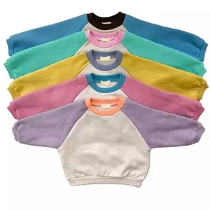 Sweat-shirt à manches contrastantes pour bébé, sweat-shirt oversize avec blocs de couleurs