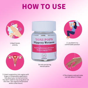 Make It Juicy Kapseln für Frauen Vaginale Feuchtigkeitspillen Vaginale Feuchtigkeitskapseln Yoni Pops Zäpfchen mit Eigenmarke - Product Image 6