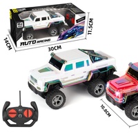 Voiture RC tout-terrain à 6 roues à l'échelle 1:18 avec éclairage LED coloré et plaqué, télécommande 4 canaux, portée de 30 m pour enfants