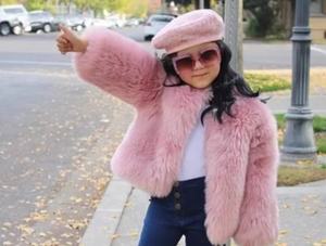 Veste pour enfants en fausse fourrure respirante anti-rides de style européen-américain pour l'automne et l'<span class=keywords><strong>hiver</strong></span>, à simple boutonnage pour filles - Product Image 5