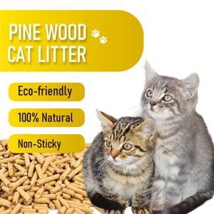 Litière pour chat en pin écologique avec contrôle naturel des odeurs et granulés hautement absorbants - Product Image 1