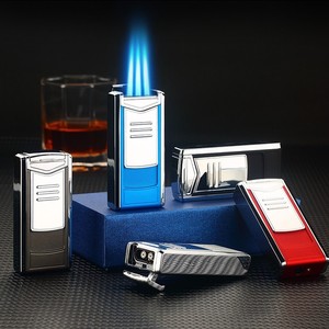 Encendedor de Cigarros Juji de Alta Calidad con Triple Llama Resistente al Viento, Encendedor de Gas Butano Personalizado para Cocina y Barbacoa - Product Image 2
