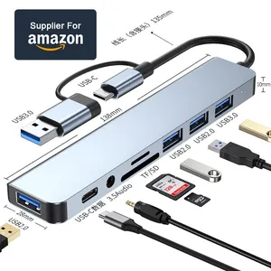 Commercio all'ingrosso 8 in 1 dati Usb C Docking Station Concentrador Hub Usb per Macbook Air Lenovo Dockingstation per Ugreen Revodok