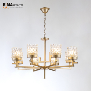 โคมไฟห้อยเพดานเหล็กดัด 8 ดวง สีบรอนซ์ทอง ดีไซน์ยอดนิยมปี 2026 สำหรับตกแต่งร้านอาหารและบ้าน - Product Image 2