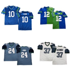 Camiseta de Rugby Estilo Vintage para Hombre, con Bordados de los Jugadores Jim <span class=keywords><strong>Zorn</strong></span>, Marshawn Lynch, Richard Sherman, Kam Chancellor y Shaun Alexander, Tallas S - 3XL - Product Image 1