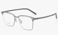 Gafas de Lectura Unisex Redondas de Titanio Puro, Modernas, Ultraligeras, Montura Completa con Lentes Transparentes de PC para Uso Diario