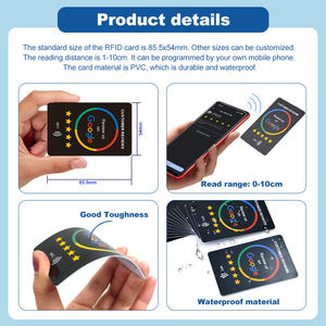 Carte d'Avis Google en PVC <span class=keywords><strong>à</strong></span> Design Personnalisé RFID NFC 13,56 MHz, Carte de Visite RFID pour Facebook <span class=keywords><strong>WhatsApp</strong></span> Instagram - Product Image 4