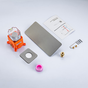 Mitigeur mural moderne en acier inoxydable à trou unique encastré avec affichage numérique et fonction temporisée, cartouche céramique simple - Product Image 4