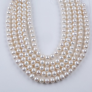 Matériaux de bijouterie faits à la main de Zhuji, perles d'eau douce naturelles de 9 à 10 mm, accessoires pour collier et boucles d'oreilles, vente en gros - Product Image 3