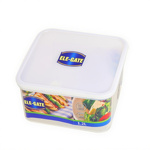 Ele-Gate <b>Square</b> Food <b>Container</b> 1.2L Transparent With Lid For Storage - Product Image 2