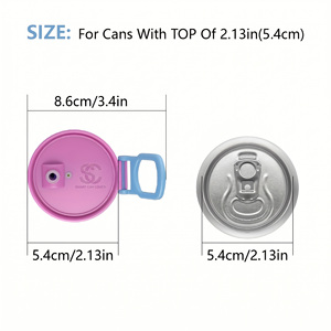 High Quality Reusable Bpa Free <b>Plastic</b> Soda Can Silicone <b>Straw</b> Lids Covers for <b>Drinking</b> - Product Image 2